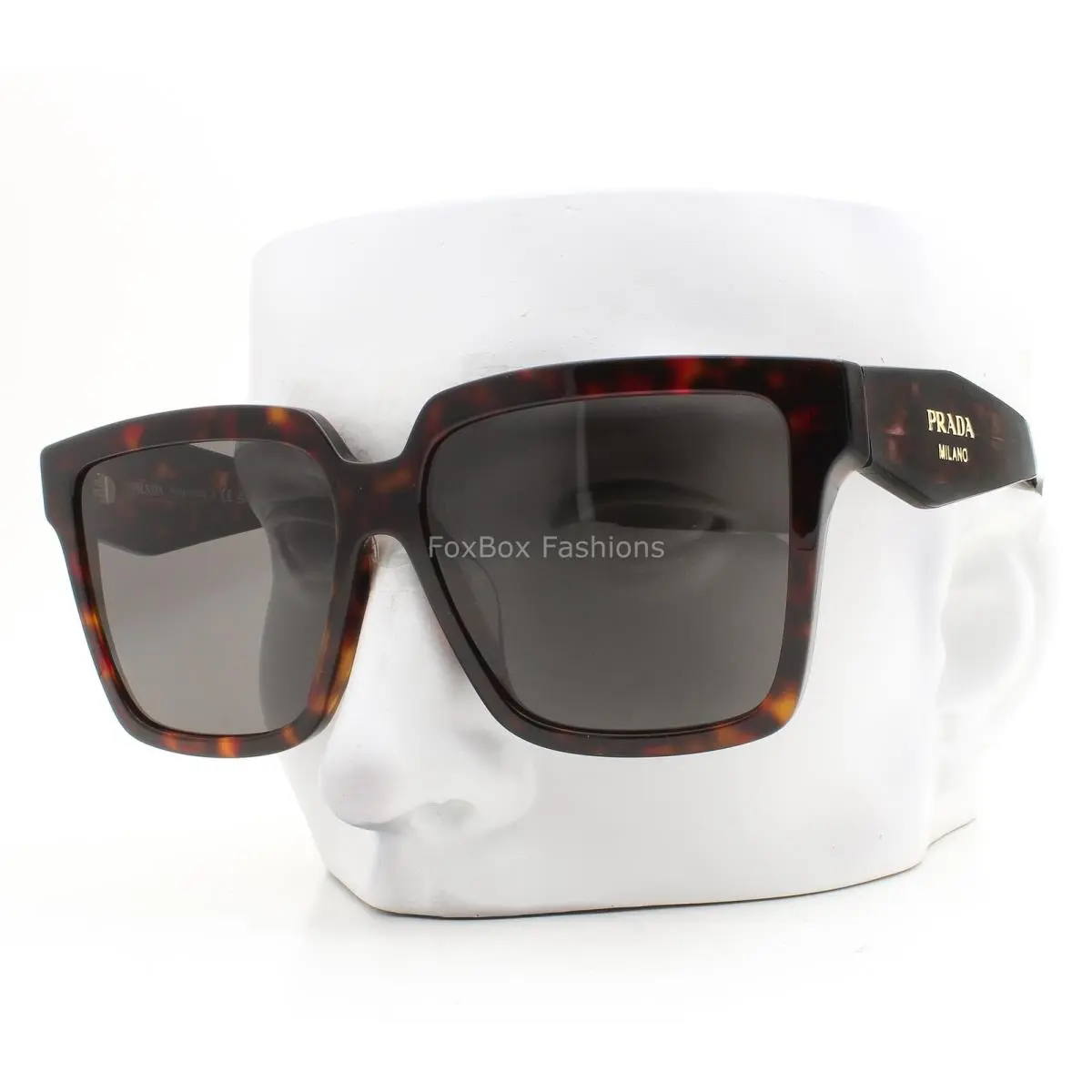 Prada Sunglasses Spr 24ZF 17N-40L Polished Brown Root Tortoise with Case