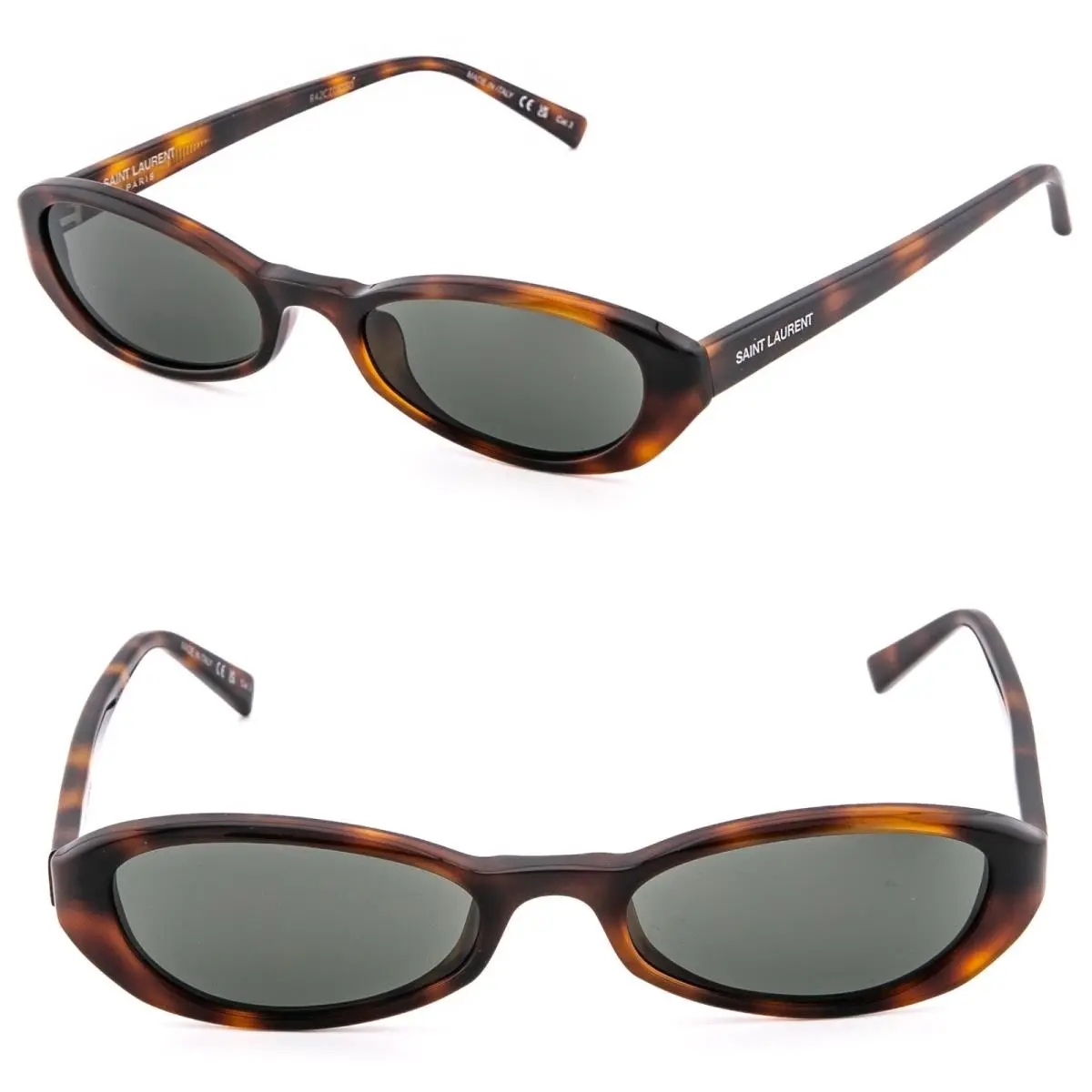 Saint Laurent Sue Shade SL 871 SL871 Brown Narrow Slim Oval Sunglass Unisex 004 by Yves Saint Laurent