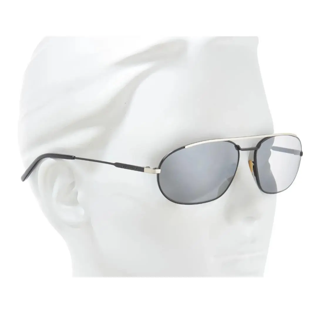 Saint Laurent Paris SL561 003 Sunglasses - Black Frame Silver 140 Oval 61mm by Yves Saint Laurent