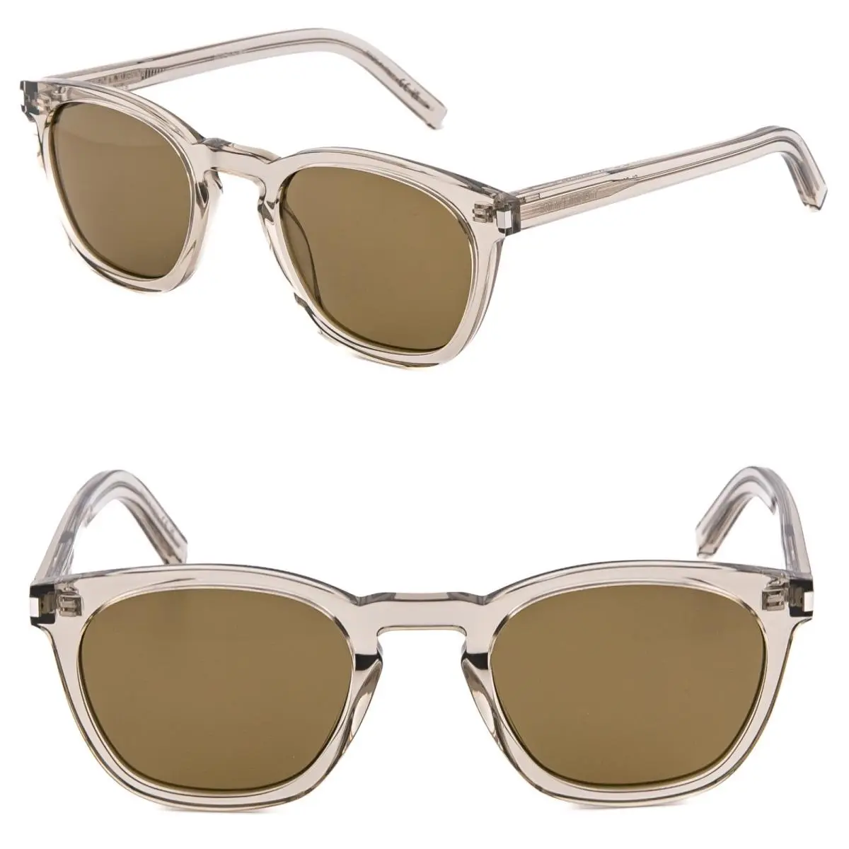 Saint Laurent SL 28 SL28 Crystal Beige Unisex Retro Sunglasses 047 by Yves Saint Laurent