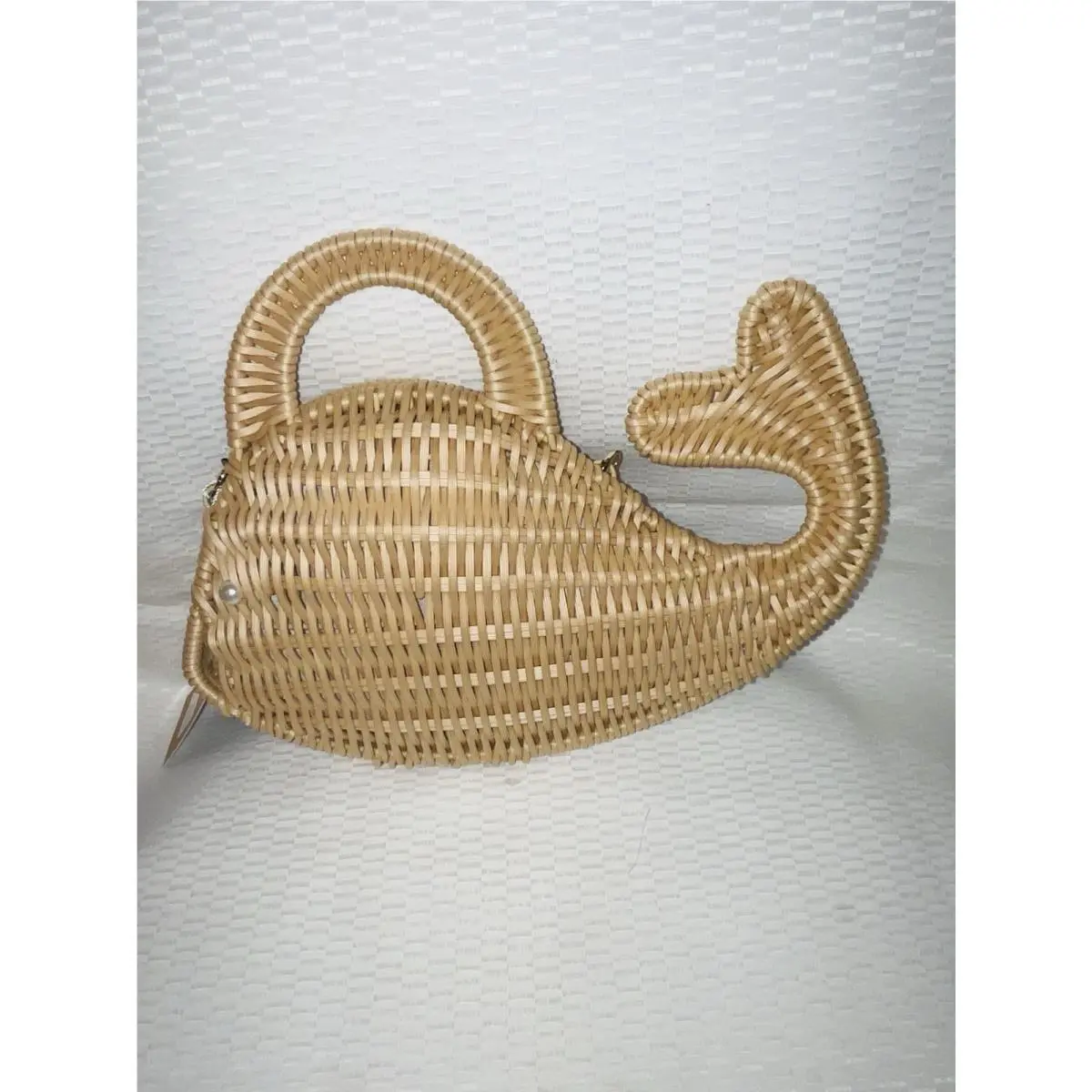 Tommy Bahama Whale Wicker Rattan Crossbody Novelty Bag