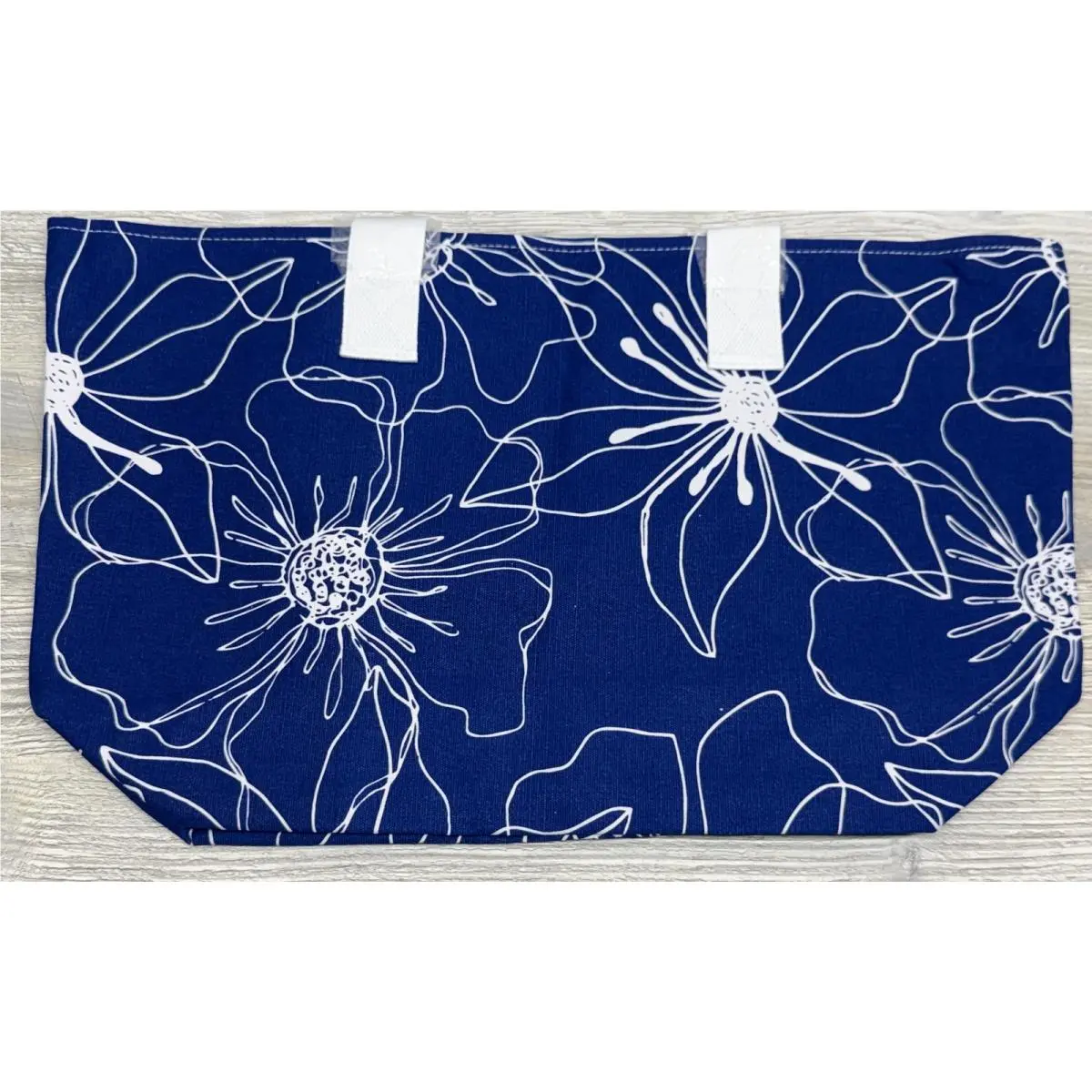Tommy Bahama Womens Tote Bag Navy Blue White Floral Print Large Beach Bag