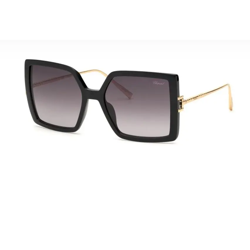 Chopard SCH334M 0BLK 56 Black and Gold Sunglasses Woman`s 56mm 19mm 135mm