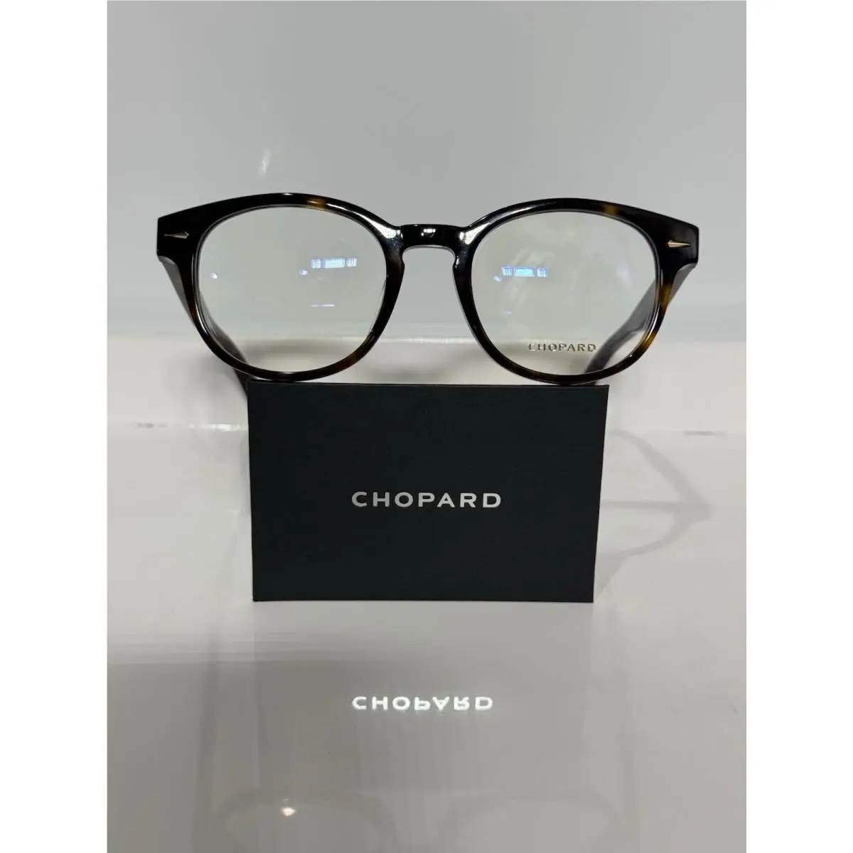Chopard VCH342 Havana Round Acetate Unisex Eyeglasses 51mm