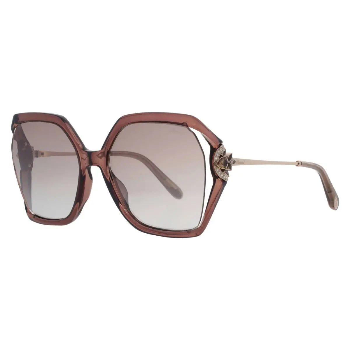 Chopard Light Grey Gradient Butterfly Ladies Sunglasses SCH407S Alvx 58