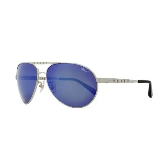 Modern Cutting Edge  Men`s Sunglasses SCHB01M-S80P Blue Silver Metal by Chopard