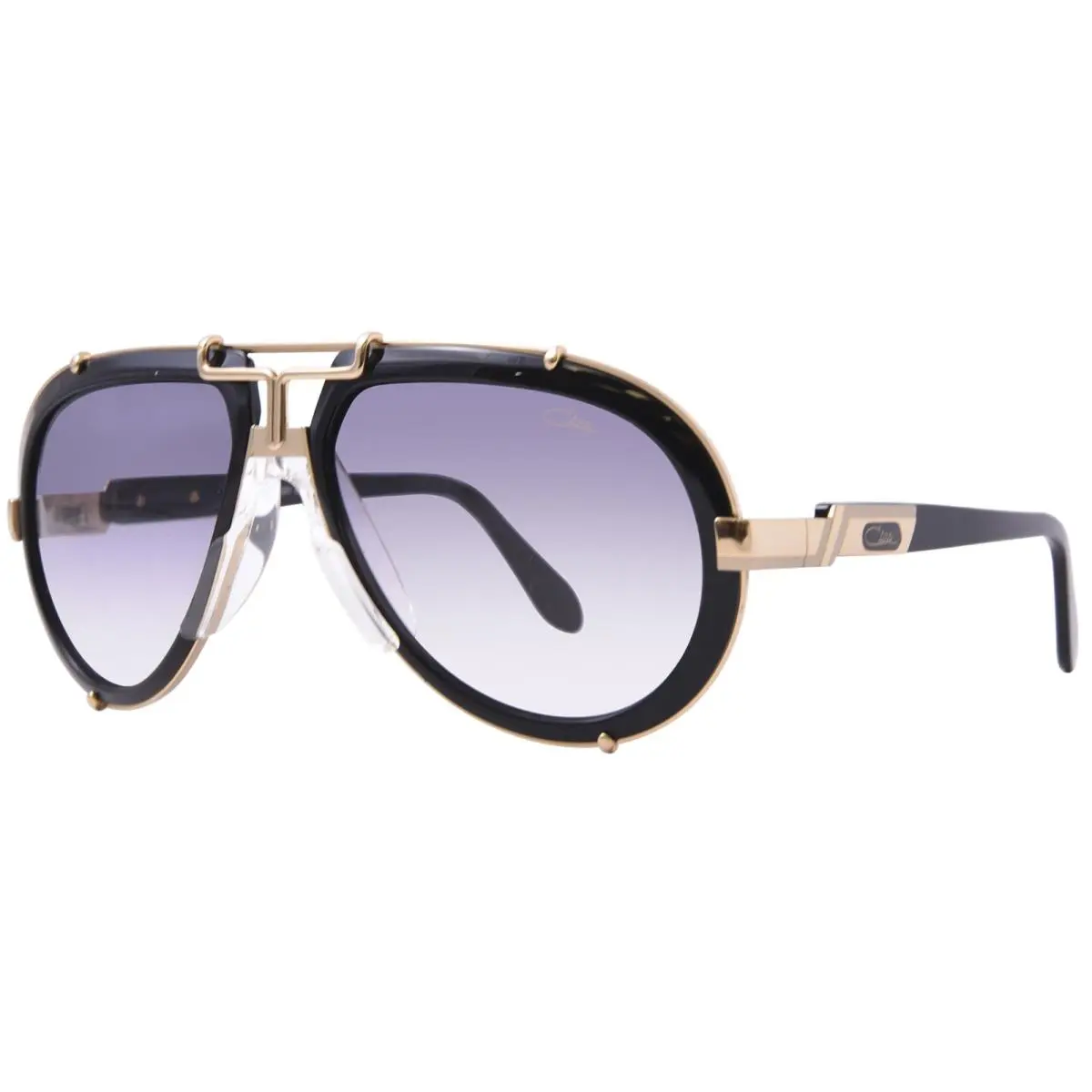 Cazal Legends 642 001 Sunglasses Black/gold/gray Gradient AR Pilot Style 62mm