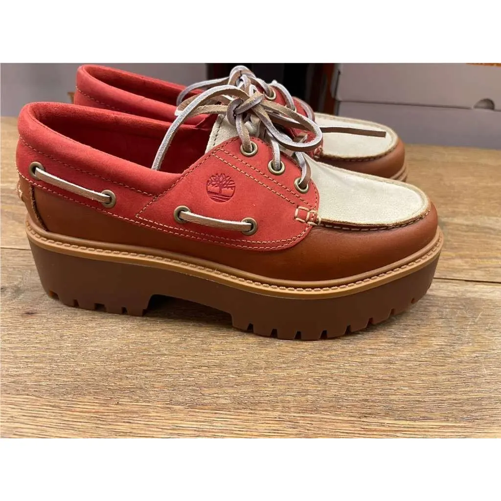 Timberland Women`s Stone Street Boat Shoe Rust Full Grain W Med Red A2GVF-AFU