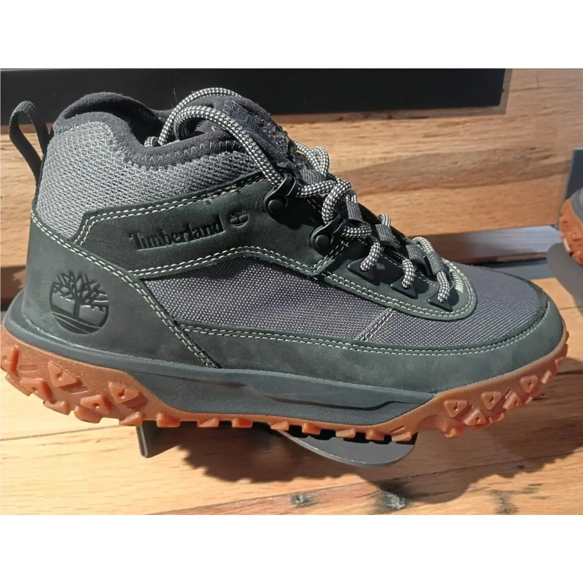 Timberland Men`s Greenstride Motion 6 Mid Lace Trail Shoe Dk Gray Sz 9.5