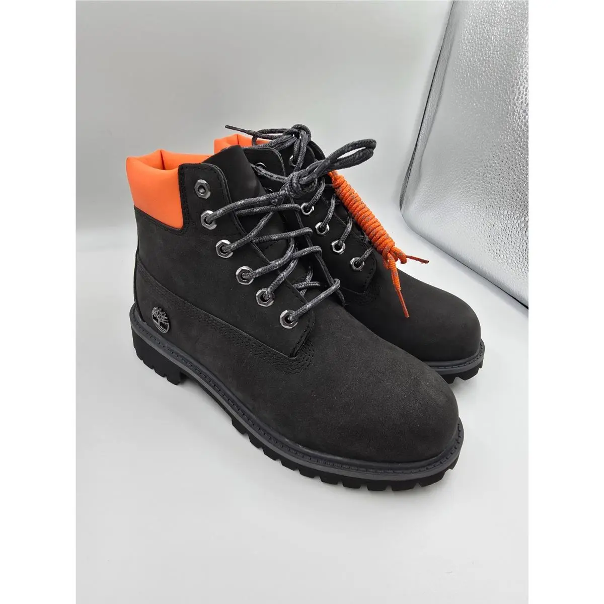 Grade School Timberland 6 Inch Premium Boot GS Gunmetal Sz 2