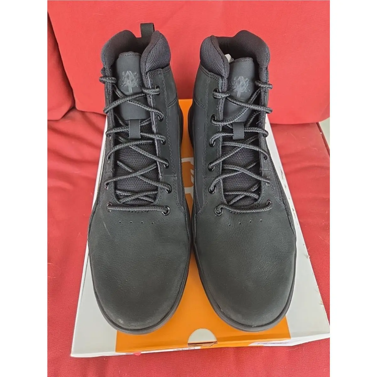 Timberland Mens 12M Allston Mid Lace Sneaker Black Nubuck Shoes