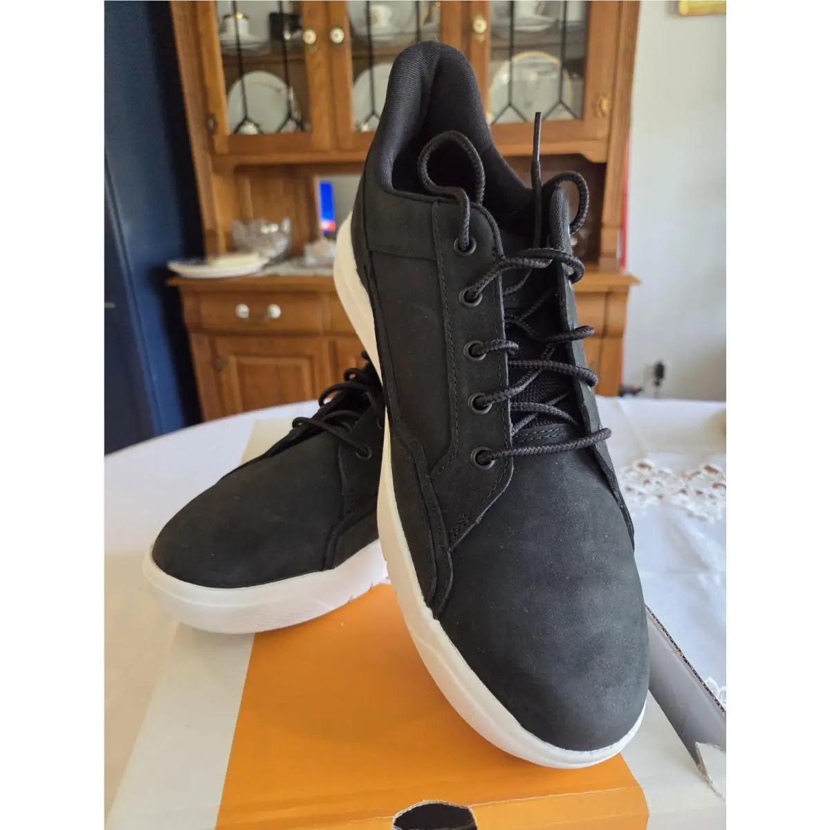 Timberland Mens 13M Allston Low Black Full Grain Leather Sneaker TB0 A69WD