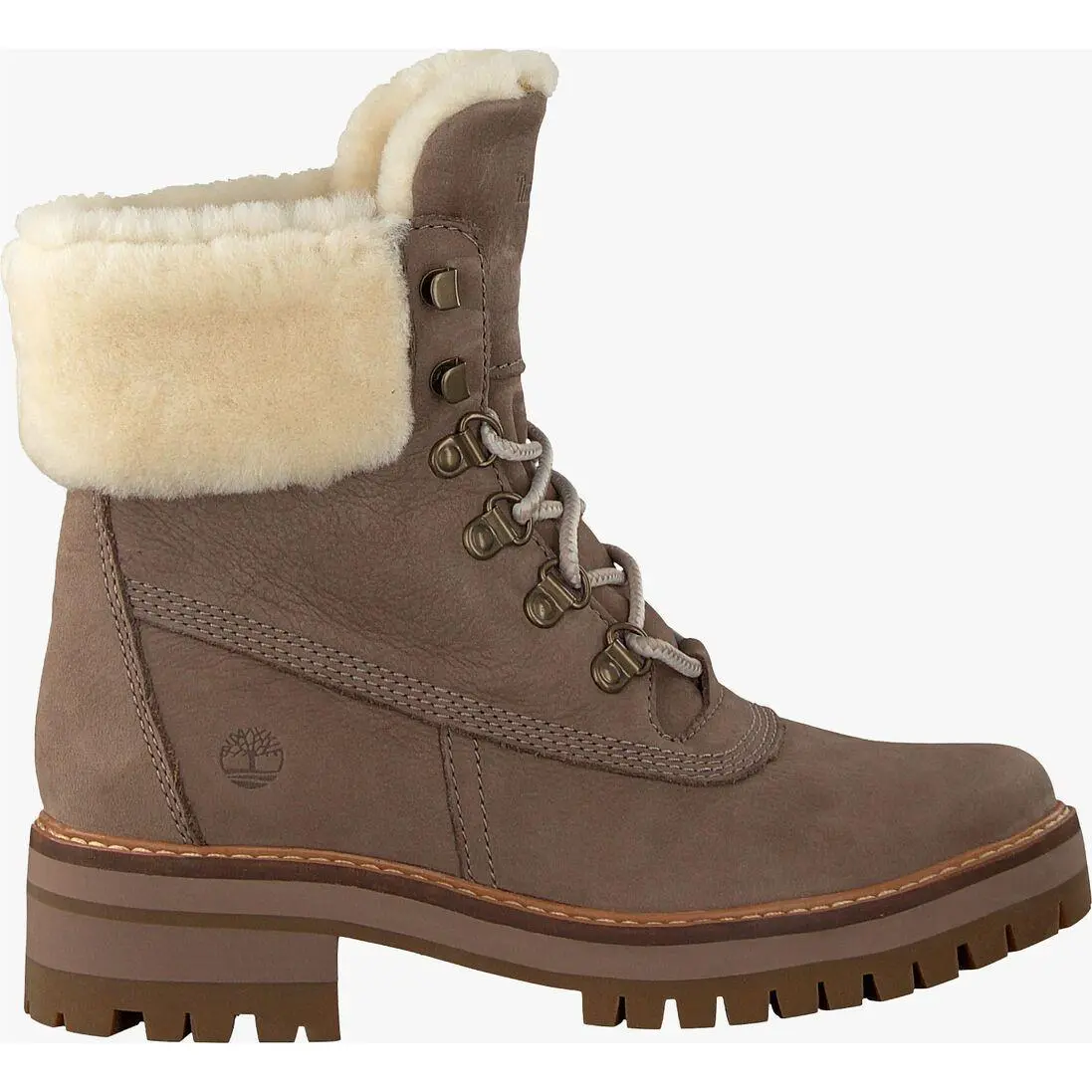 Women`s Timberland 6 Courmayeur Valley Shearling-lined Taupe Boot - 9