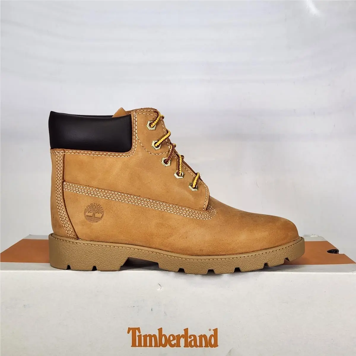 Size 3 Big Kids - Timberland Classic 6 Inch Waterproof - Wheat Nubuck Leather