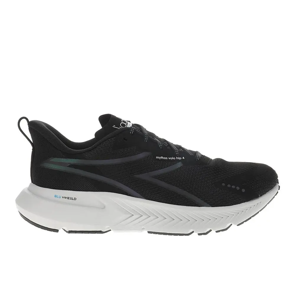 Diadora Mythos Blushield Volo 4 Hip Running Mens Black Sneakers Athletic Shoes