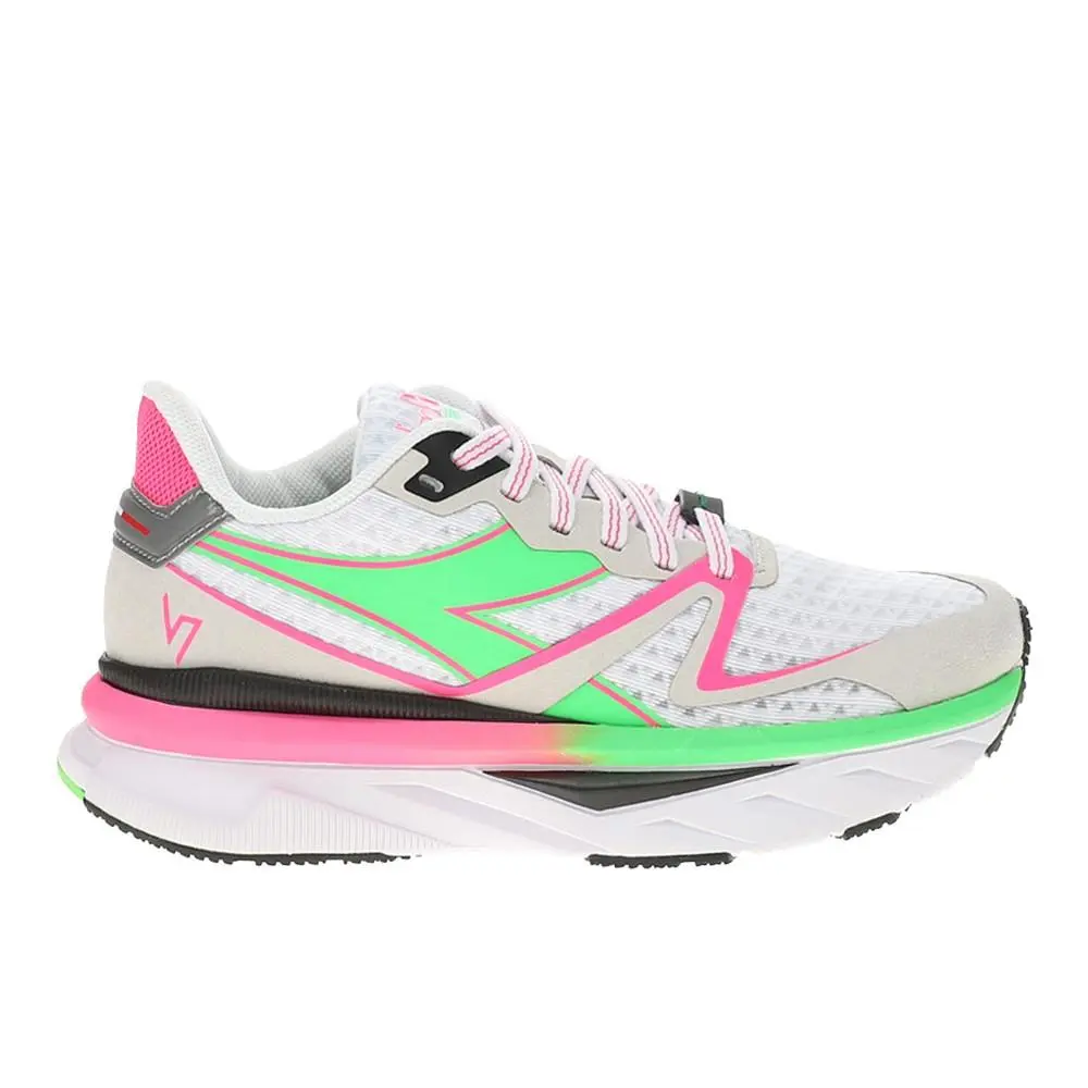 Diadora Atomo V7000 Running Womens Green Pink White Sneakers Athletic Shoes 1
