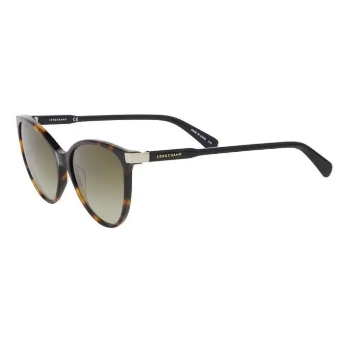 Polished Refined Longchamp Women Sunglass LOS624S-212 Havana Elongated Cat Eye