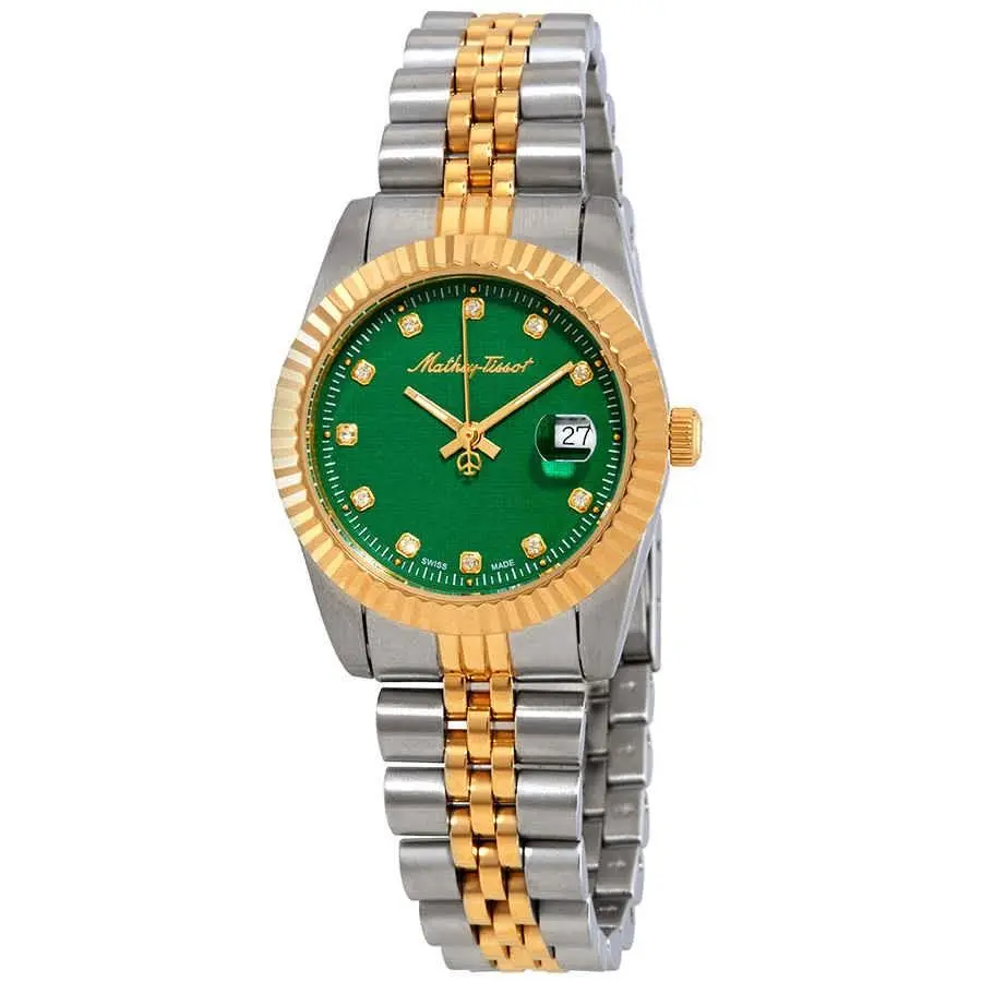 Mathey-tissot Mathey Iii Quartz Crystal Green Dial Ladies Watch D810BV