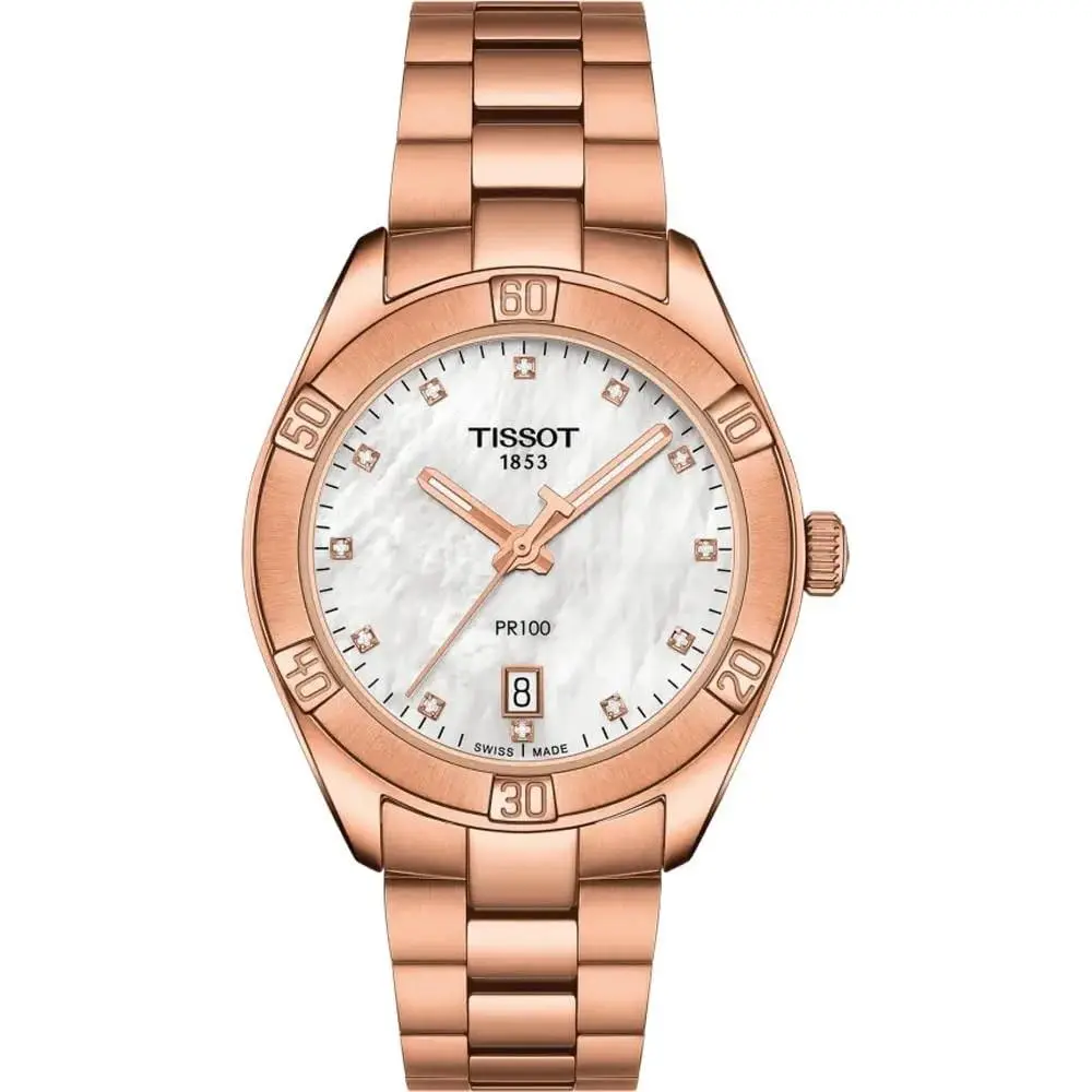 Women`s PR 100 Sport Chic White Mop Dial Quartz 36mm Watch T1019103311600 by Tissot