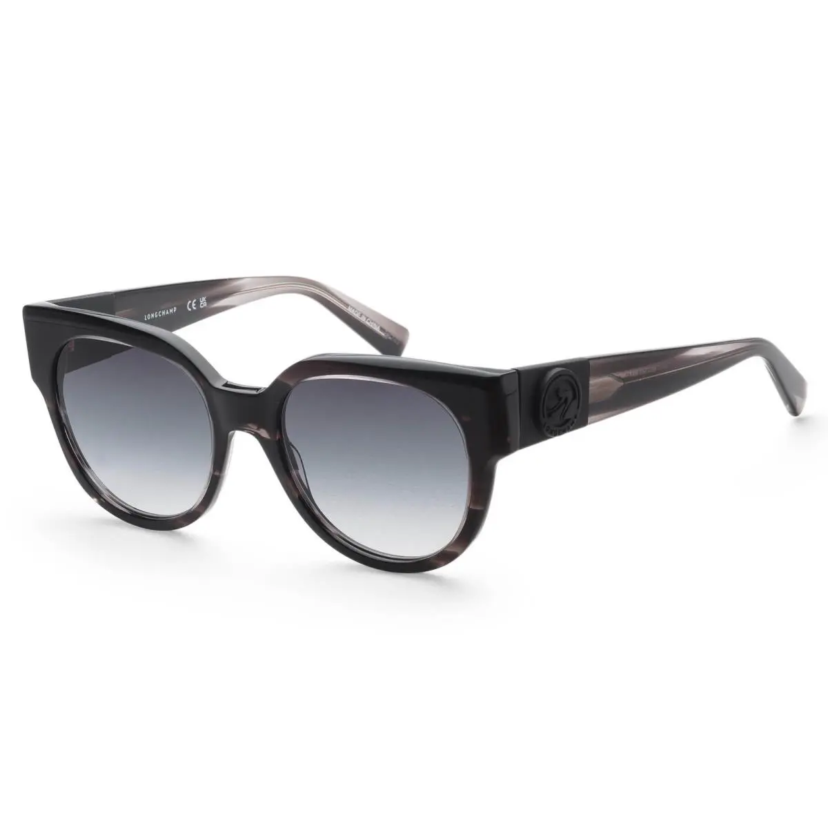 Women`s 53 mm Striped Black Sunglasses LO779S-008 by Longchamp