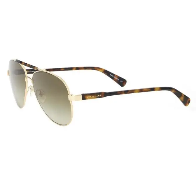 Luxe High End Designer Longchamp Sunglasses LO109S 214 Aviator Tortoise Gold