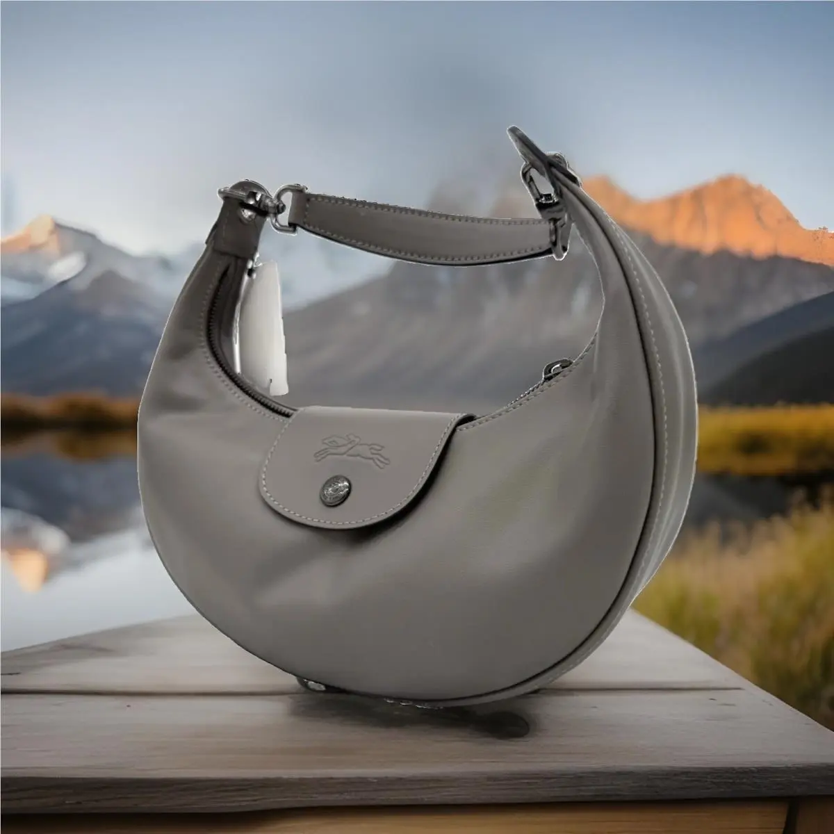 Nwot Longchamp Le Pliage Xtra Round Top Handle Leather Bag-turtledove