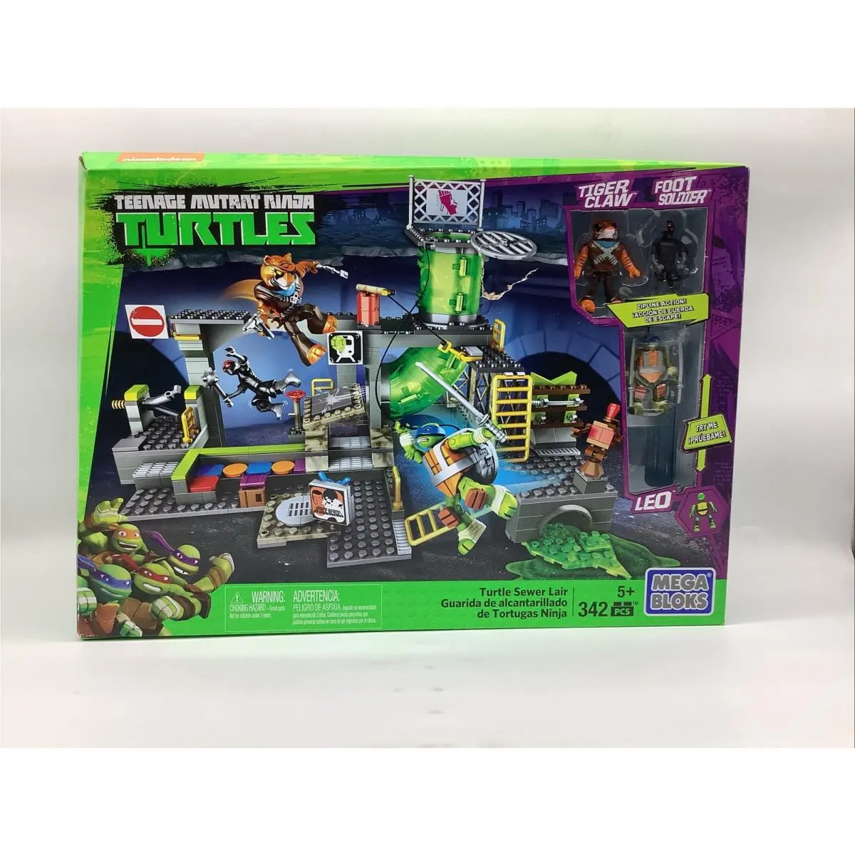 Tmnt Turtle Sewer Lair Mega Bloks Building Set 342 Pieces Ages 5+ Nidb