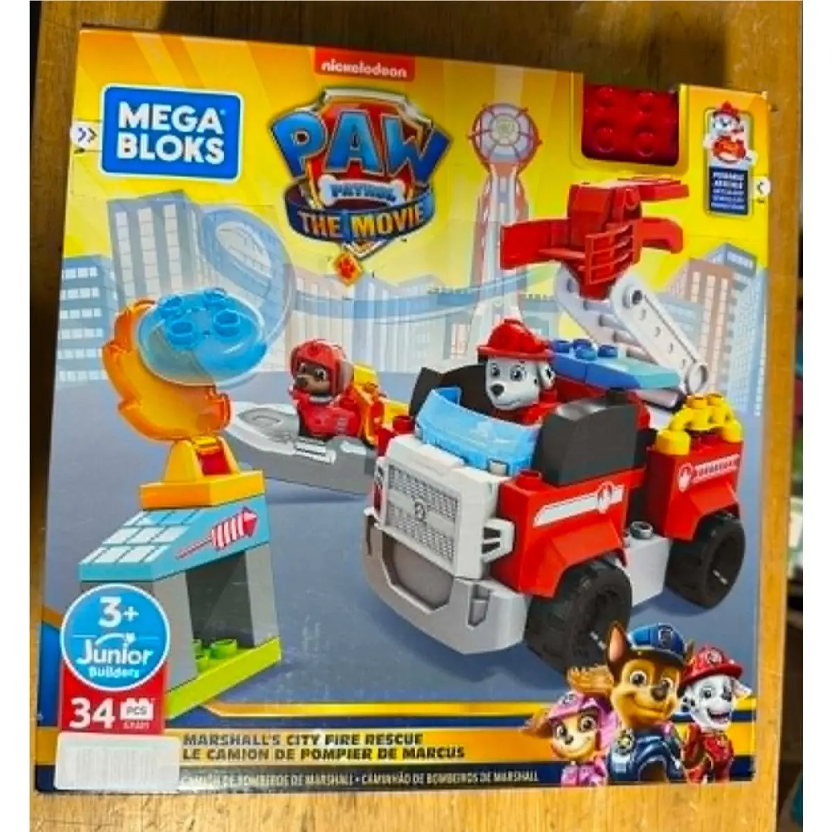 Paw Patrol The Movie Mega Bloks Marshall`s City Fire Rescue Building Set GYJ01