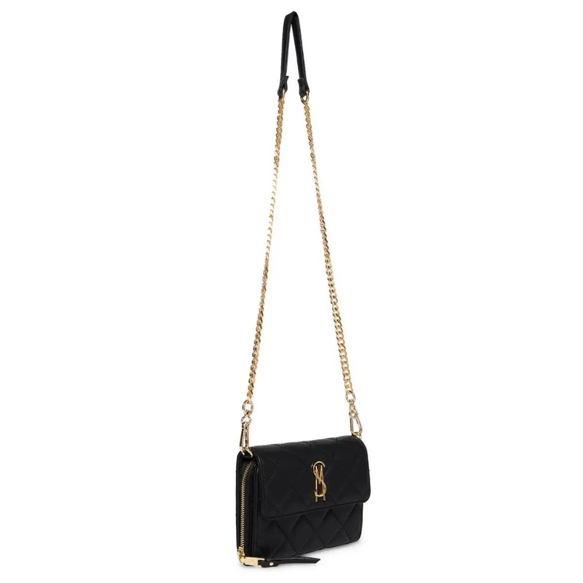 Steve Madden Bcarina Quilted Faux-leather Phone Crossbody Bag Wallet in Black