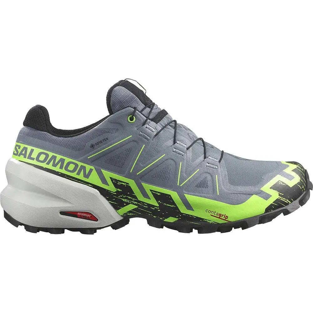 Salomon Speedcross 6 Gtx Trail Running Shoes- Flinstone/green Gecko/black