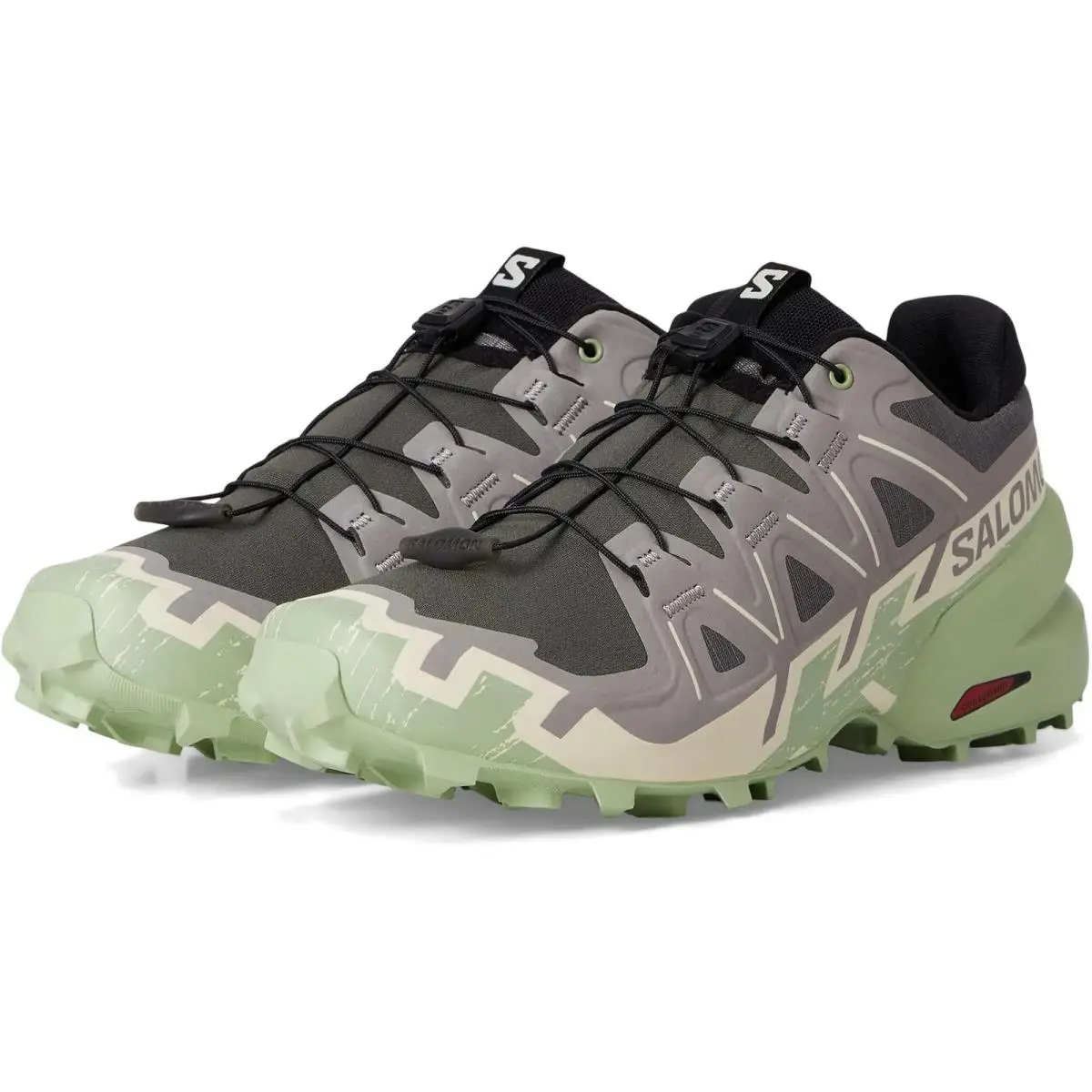 Salomon Women`s Speedcross 6 Shoes L475820 Castlerock Vanilla Smoke Green