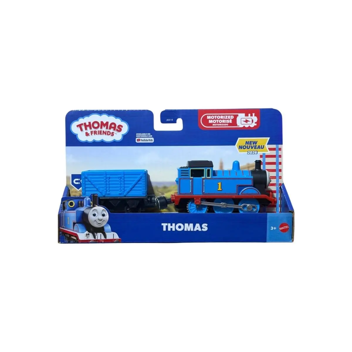 Thomas Friends Motorized Thomas Engine with Cargo Car JRX18 Blue Train Toy