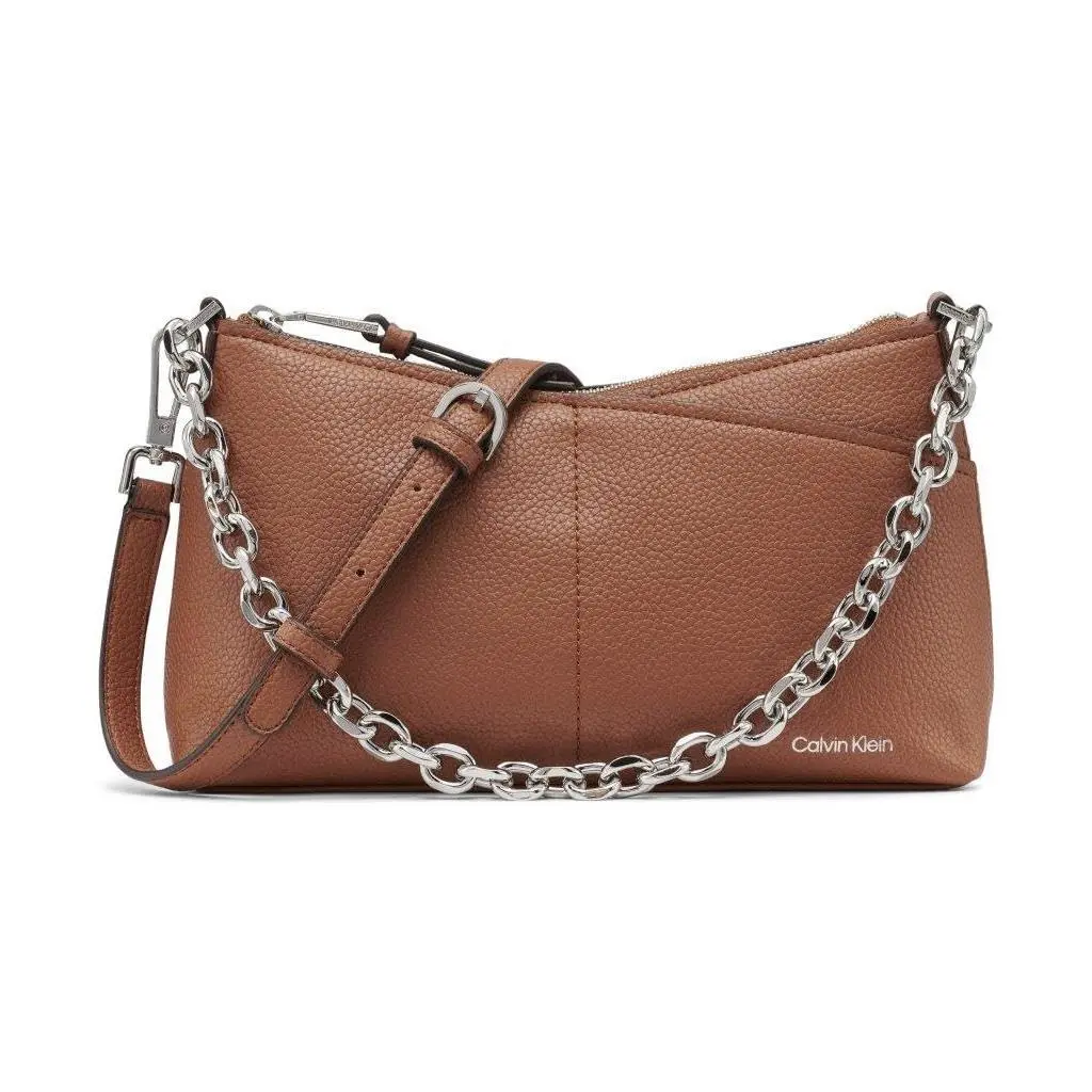 Calvin Klein Zoe Top Zip Chain Crossbody Caramel One Size Size Caramel