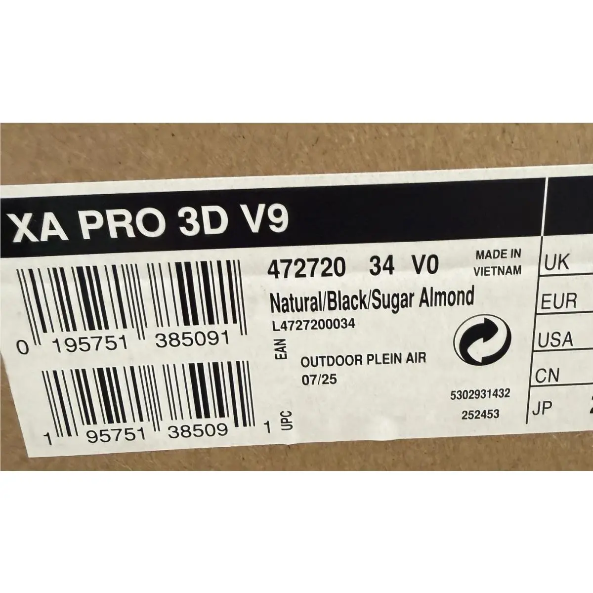 Salomon shoes - Salomon XA Pro 3D - Pro - NATURAL/BLACK/SUGAR ALMOND 3