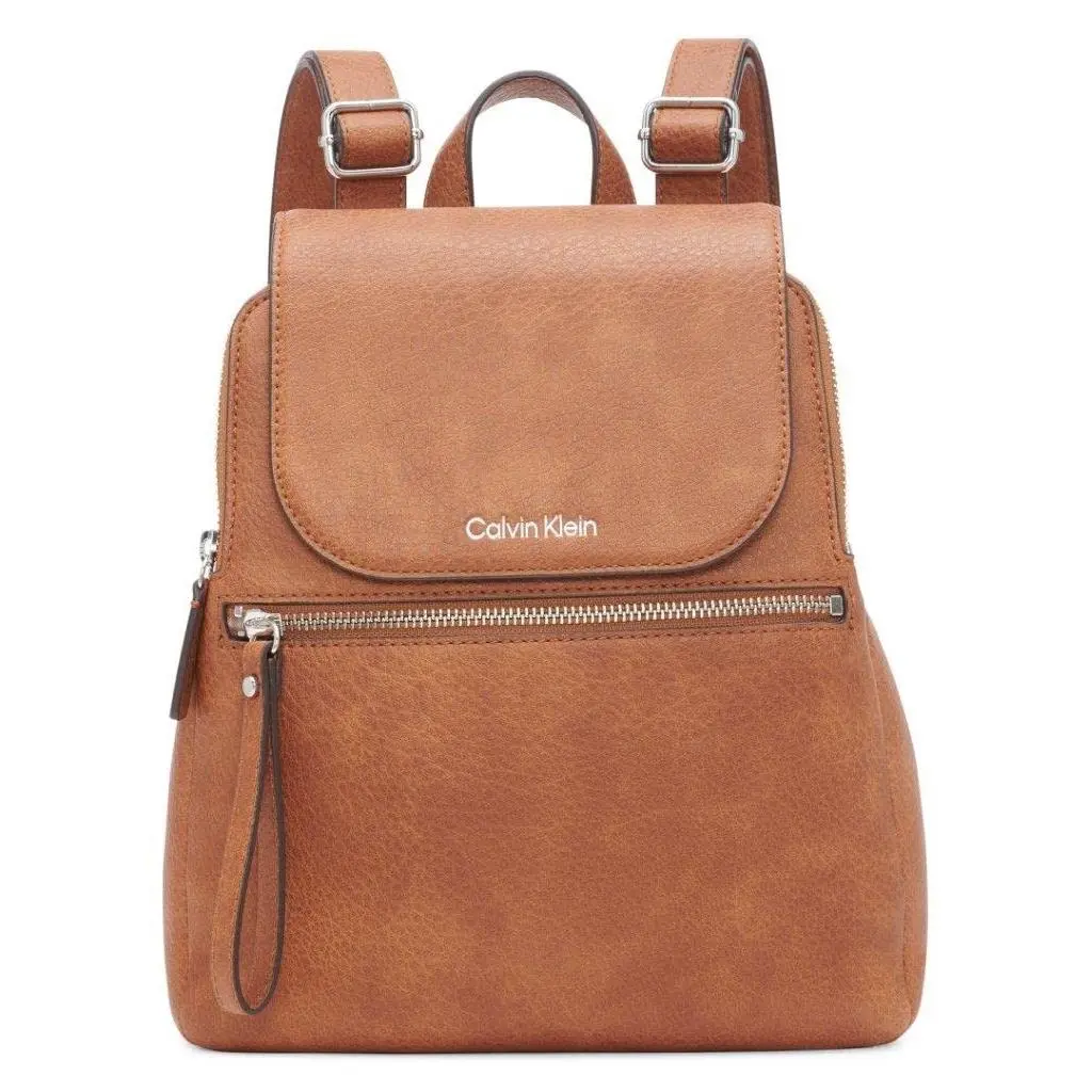 Calvin Klein Reyna Novelty Key Item Flap Backpack One Size Caramel Mix