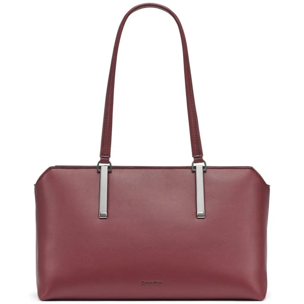 Lori Top Zip Tote Deep Rouge One Size Size Rouge by Calvin Klein
