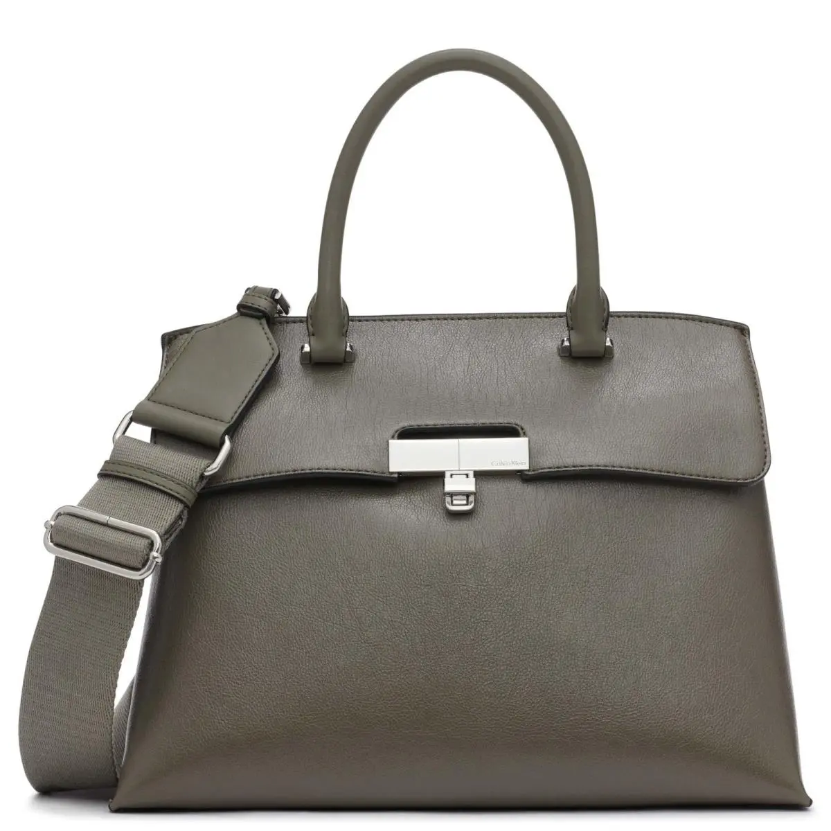 Calvin Klein Women`s Becky Turn Lock Satchel – 2 in 1 One Size Dusty Olive