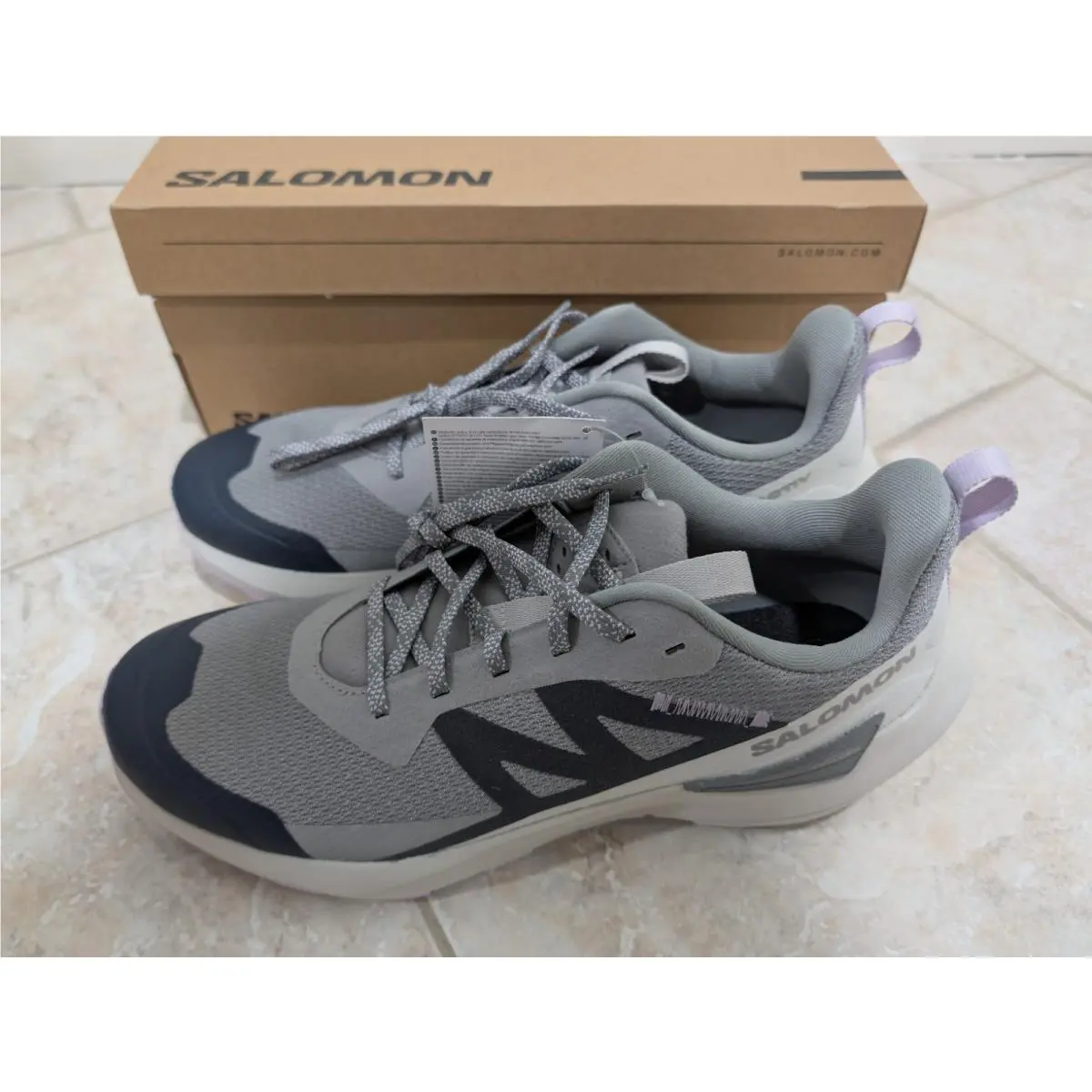 Salomon Elixir Activ W Sharkskin Glacier Gray Hiking Shoes Men`s Size 10.5