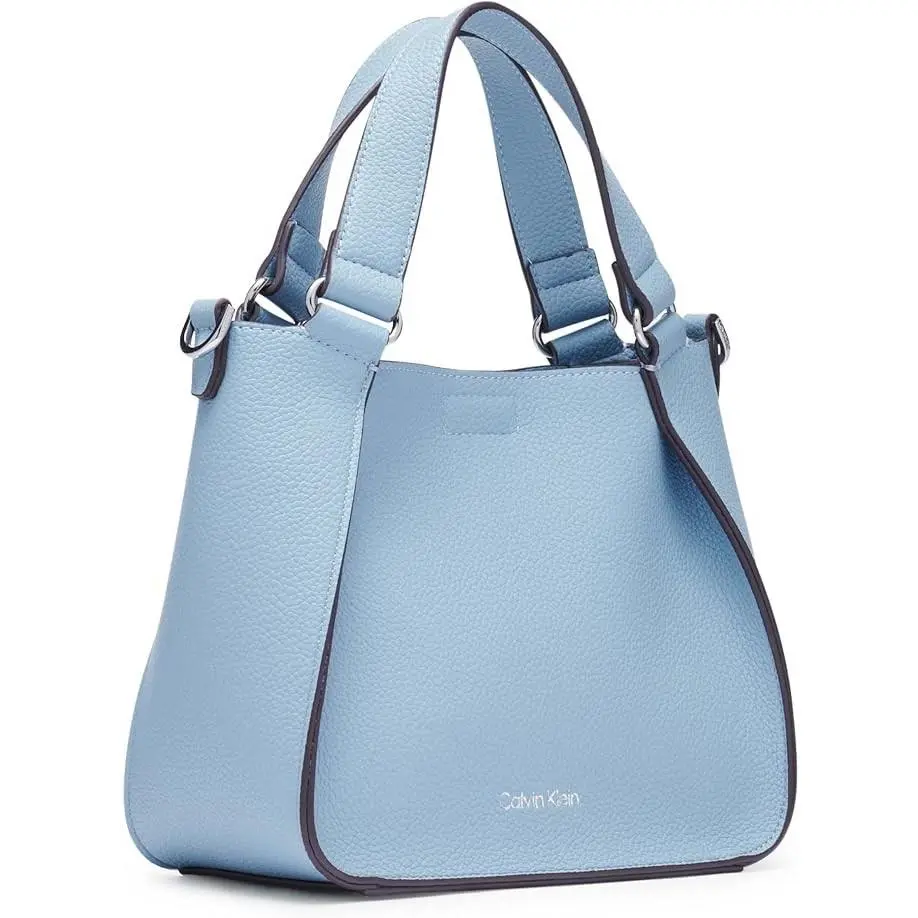 Calvin Klein Estelle Novelty Crossbody Bag Purse Leather Cloud Blue no Pouch