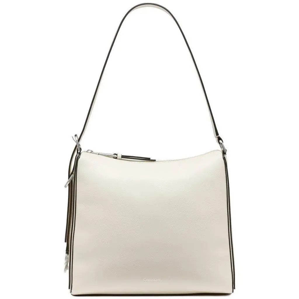 Calvin Klein Mandy Top Zip Shoulder Bag Cherub White One Size White