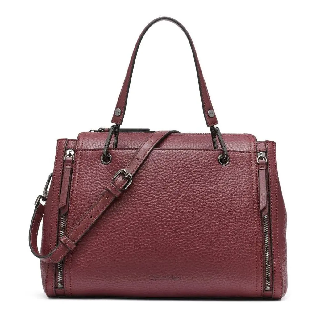 Calvin Klein Reyna Novelty Satchel Deep Rouge One Size Size Rouge