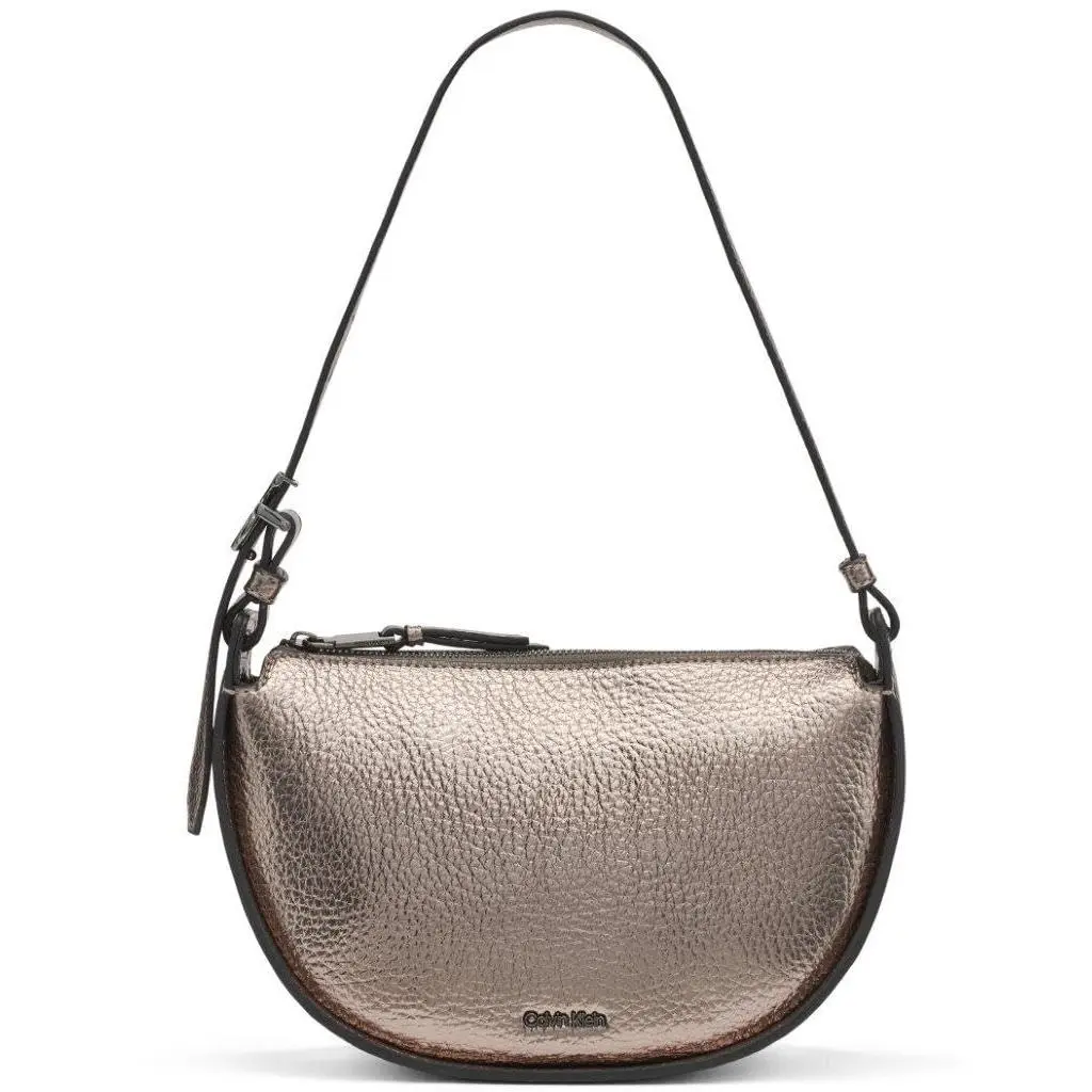 Calvin Klein Gemma Top Zip Demi Shoulder Bag Gunmetal One Size Gunmetal
