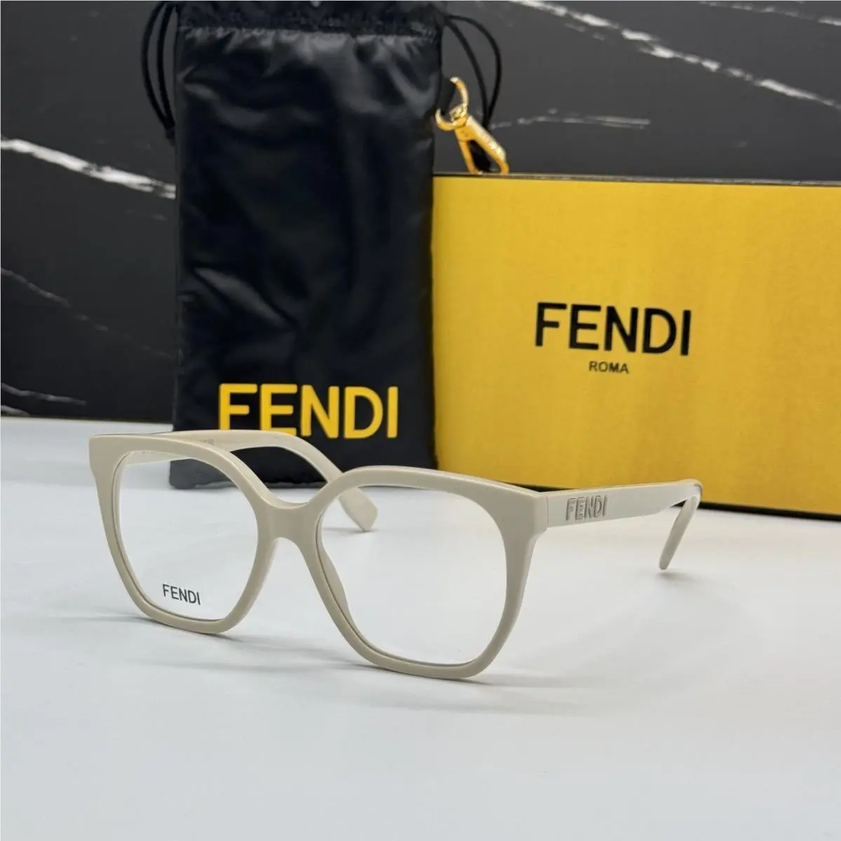 Fendi FE50087I 057 Eyeglasses White Women Eyewear