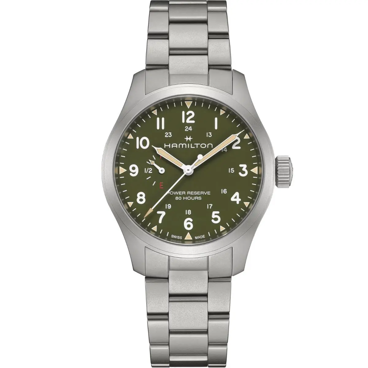 Khaki Field 40 MM Green Dial Manual Men`s Watch H69509160 by Hamilton