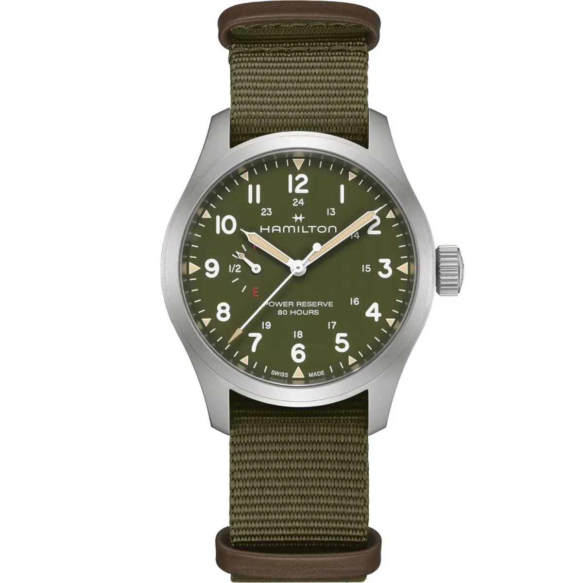 Khaki Field 40 MM Green Dial Manual Men`s Watch H69509960 by Hamilton