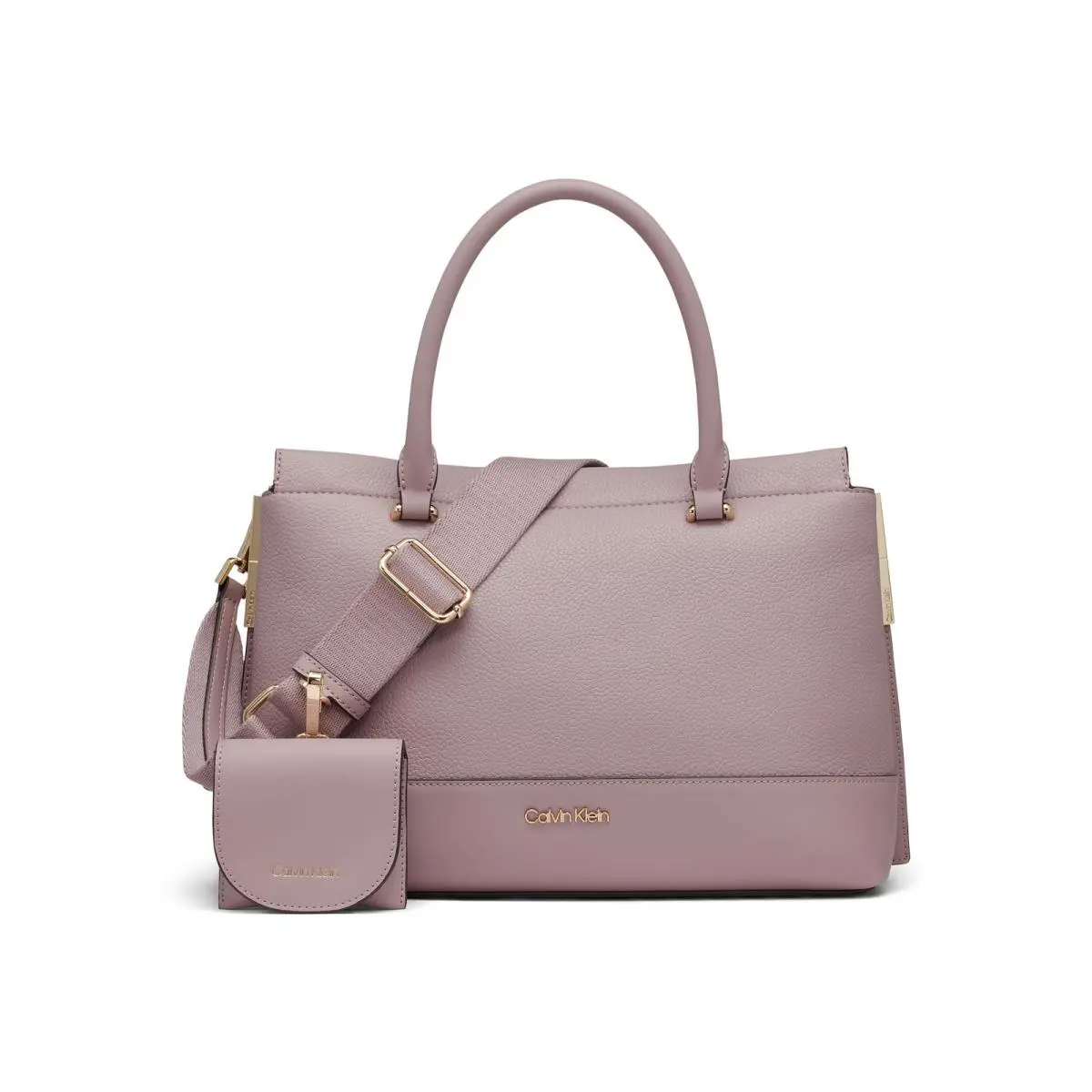 Calvin Klein Bianca Triple Compartment Satchel Caramel One Size Caramel