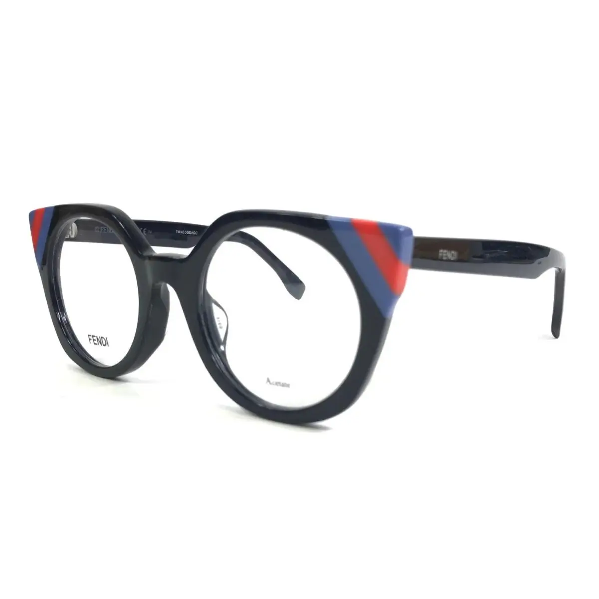 Fendi FF 0246 Pjp Black Blue Red Women`s Cat Eye Optical Frame 48-22-145 Italy