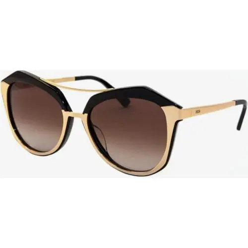 Mcm Sunglasses Mcm 645 Shy Blk Shy Gold Smoke Grad Italy 58-18-135 MCM645-733