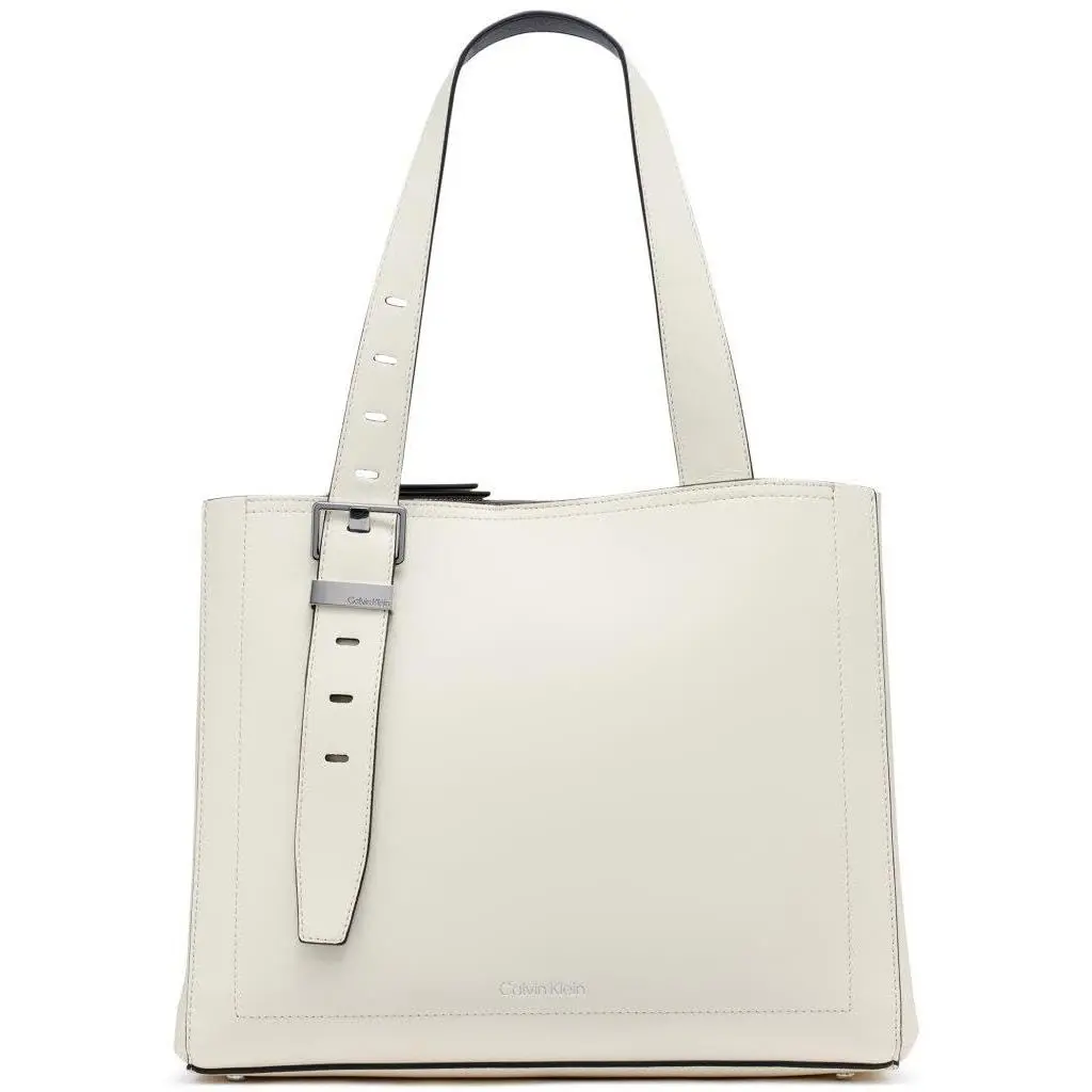 Lowen Triple Compartment Tote One Size White/black by Calvin Klein