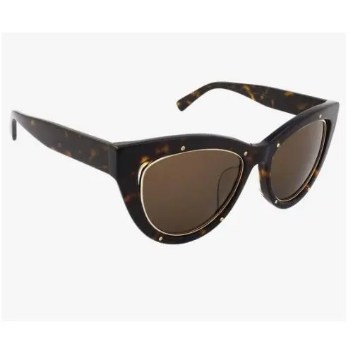 Mcm Women`s Cat Eye Sunglasses MCM603SA 214 Havana with Gold Studs